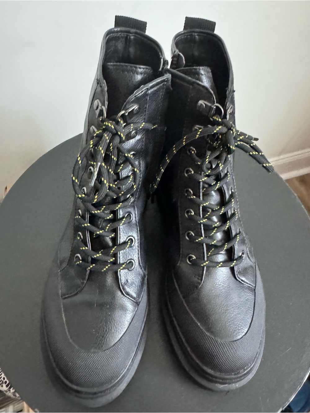 Sam Edelman Circus Black Lace-Up High-Top Boots - Sleek Urban Style